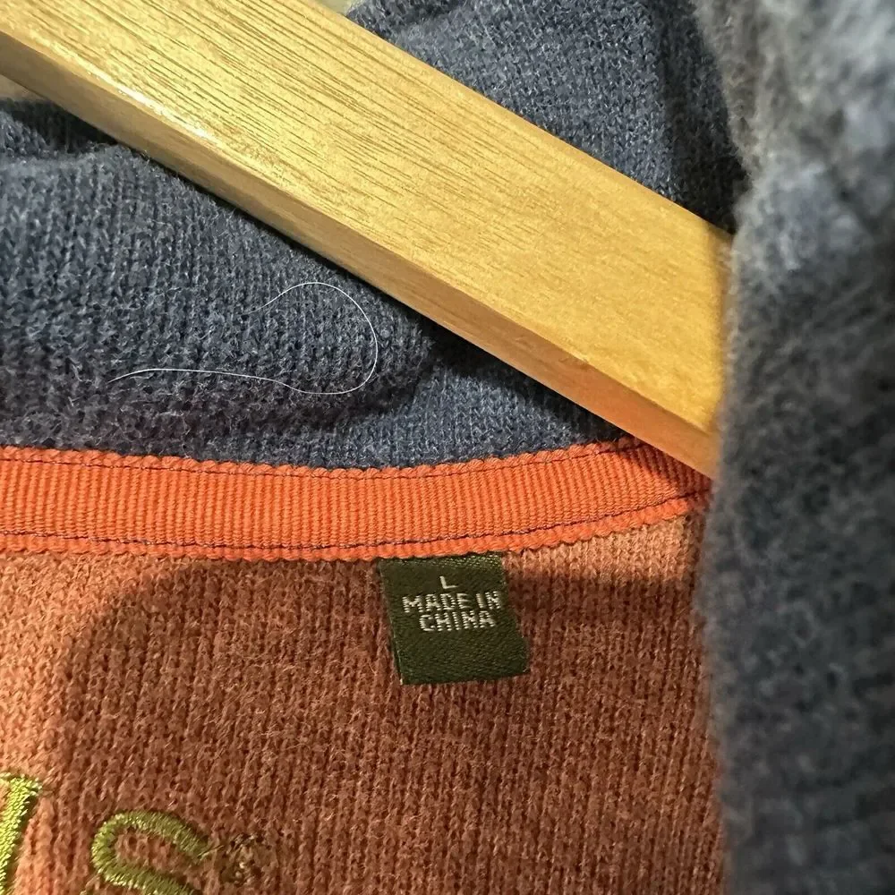 ORVIS Men's Navy Blue 1/4 Zip Pullover‎ Sweater Size Large
